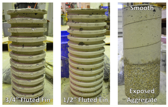 Column concrete-to-grout interface with various roughness